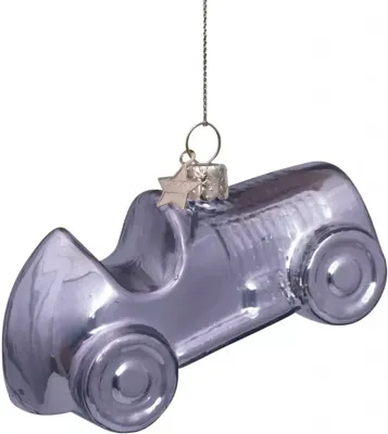 Vondels glazen kerstbal Monopoly auto 10cm zilver