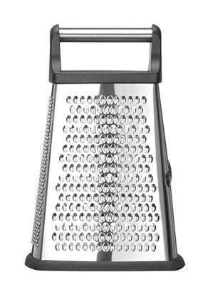 Hendi Rasp - Torenrasp vierzijdig met opvangbak - RVS - 15 x 13 x 31 cm