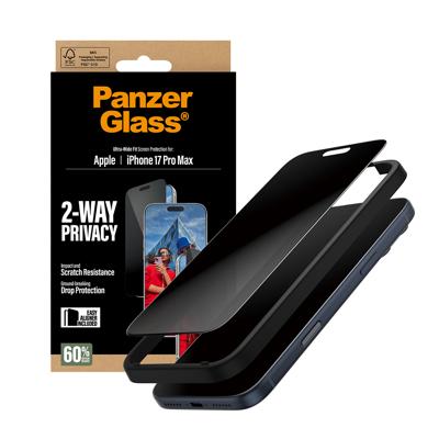 PanzerGlass PANZERGLASS - 2-Way Privacy Screen Protector iPhone 17 Pro Max Ultra-Wide Fit PG75492 Screenprotector (glas) met privacyfolie Apple IPhone 17 Pro PanzerGlass PANZERGLASS - 2-Way Privacy Screen Protector iPhone 17 Pro Max Ultra-Wide Fit PG75492 Screenprotector (glas) met privacyfolie Apple IPhone 17 Pro