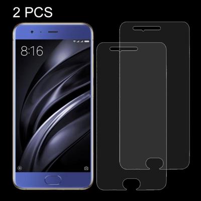 2 PC's Xiaomi Mi 6 0 26 mm 9H oppervlaktehardheid Explosieveilig niet-volledig scherm getemperd glas scherm Film