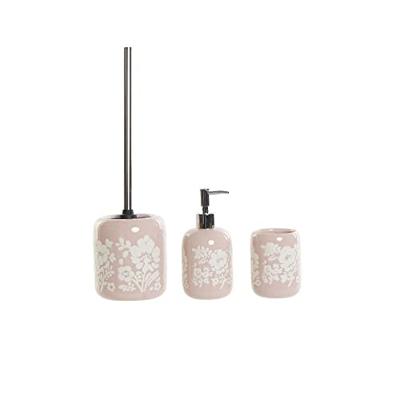 Badset DKD Home Decor 8 x 8 x 17,5 cm Keramisch Roze Wit