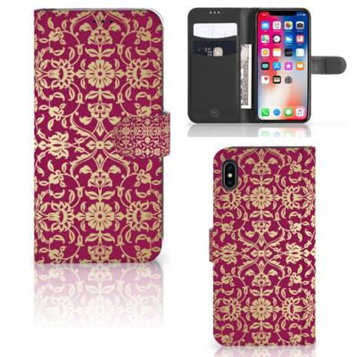 Wallet Case Apple iPhone Xs Max Barok Pink Wallet Case Apple iPhone Xs Max Barok Pink