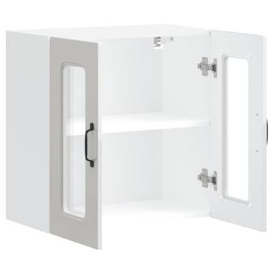 Keukenbovenkast met glazen deur Kalmar bewerkt hout hoogglanswit