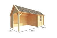 Blokhut, tuinhuisje met overkapping Michelle-Beau 600 cm bij 250 cm diep kapschuurdak 7 Warentuin Collection - Warentuin collection - thumbnail