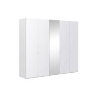 Goossens Kledingkast Easy Storage Ddk, Kledingkast 253 cm breed, 220 cm hoog, 4x glas draaideur en 1x spiegel draaideur midden - thumbnail