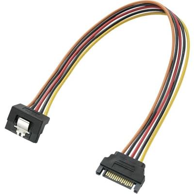 Renkforce Stroom Verlengkabel [1x SATA-stroomstekker - 1x SATA-stroombus] 0.30 m Zwart, Rood, Geel