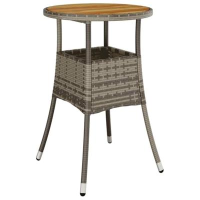 5-delige Loungeset met kussens poly rattan en acaciahout grijs