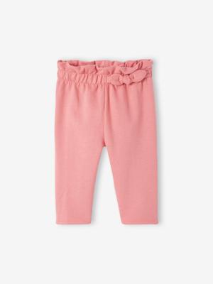 Molton babybroek met elastische taille rozenhout