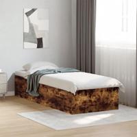 Bedframe bewerkt hout gerookt eikenkleurig 90x200 cm - thumbnail