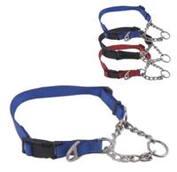 Nobleza Anti trek hondenhalsband - Nylon met ketting - Maat S - thumbnail