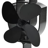 Kachelventilator met 4 vinnen zwart - thumbnail