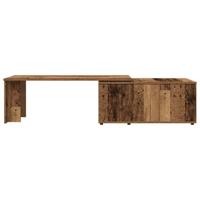Salontafel 150x50x35 cm bewerkt hout oud houtkleurig - thumbnail