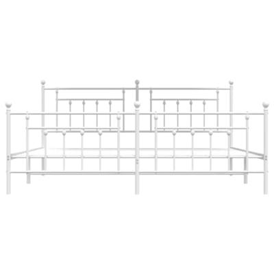 Bedframe met hoofd- en voeteneinde metaal wit 193x203 cm Bedframe met hoofd- en voeteneinde metaal wit 193x203 cm