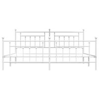 Bedframe met hoofd- en voeteneinde metaal wit 193x203 cm - thumbnail