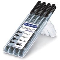 Staedtler Lumocolor permanent S F M B DRY SAFE 31-9WP4GS Permanent marker Zwart Watervast: Ja - thumbnail
