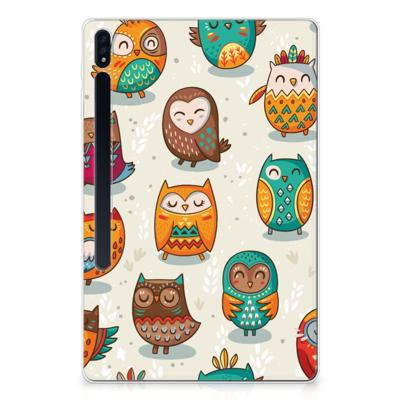 Samsung Galaxy Tab S7 Plus | S8 Plus Back Case Vrolijke Uilen