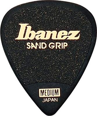 Ibanez PPA14MSGBK Grip Wizard Series Sand Grip plectrumset 6-pack teardrop zwart medium Ibanez PPA14MSGBK Grip Wizard Series Sand Grip plectrumset 6-pack teardrop zwart medium