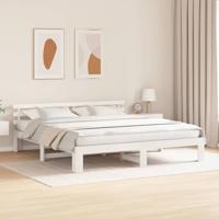 Bedframe met hoofdbord Wit 180x200 cm van Massief Grenenhout - thumbnail