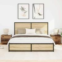 Nachtkastje met lade 2 pcs Oudhout 50 x 39 x 41 cm Bewerkt hout - thumbnail