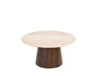 Sohome Ronde Salontafel 'Margred' Marmer en mangohout, 75cm - thumbnail