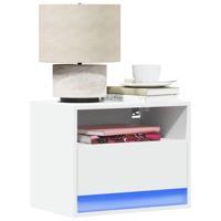 Nachtkastjes met LED's 2 st wandgemonteerd wit - thumbnail