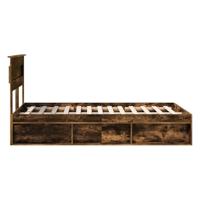 Bedframe met lade Gerookt eiken 135 x 190 cm Massief grenenhout - thumbnail