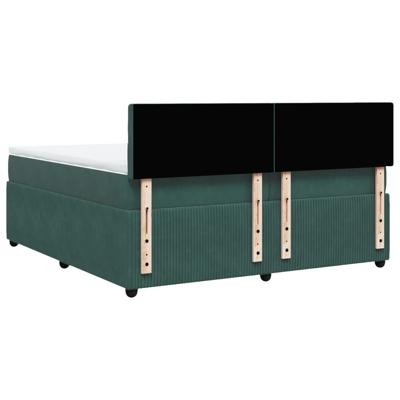 Boxspring met matras fluweel donkergroen 200x200 cm - thumbnail