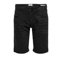 edc Men regular fit jeans short zwart - thumbnail