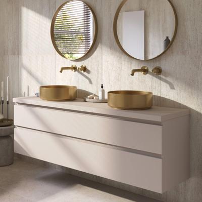 Ben Tendenza voorgemonteerd badmeubel incl. afdekblad 161x46x63,8cm zand