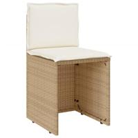 3-delige Bistroset met kussens poly rattan beige - thumbnail
