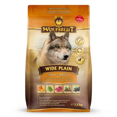 WOLFSBLUT Wide Plain Small breeds Horse with sweet potatoes - droog hondenvoer - 7,5kg