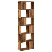 Boekenkast/kamerscherm 60x24x186 cm oud houtkleurig - thumbnail