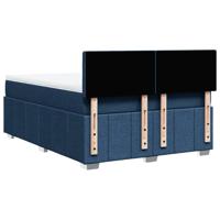 Boxspring met matras stof blauw 140x200 cm - thumbnail