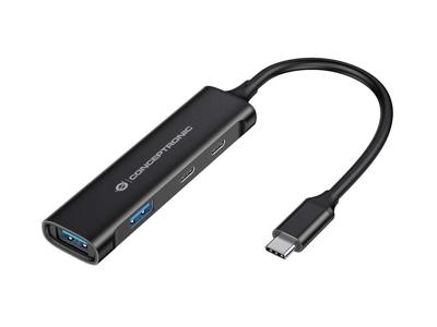 Conceptronic HUBBIES12B interface hub USB 3.2 Gen 1 (3.1 Gen 1) Type-C 5000 Mbit/s Zwart Conceptronic HUBBIES12B interface hub USB 3.2 Gen 1 (3.1 Gen 1) Type-C 5000 Mbit/s Zwart