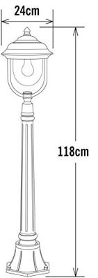 Staande buitenlamp Spaarlamp E27 75 W Konstsmide Parma 7225-250 Wit