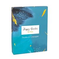 Happy knuffel plat 17cm - DOUDOU ET COMPAGNIE blauw - thumbnail