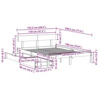 Bedframe zonder matras massief grenenhout 120x200 cm - thumbnail