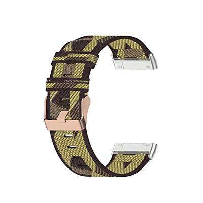 Fitbit Versa 3 & Sense 1 - Canvas nylon bandje - Geel Fitbit Versa 3 & Sense 1 - Canvas nylon bandje - Geel