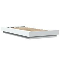 Bedframe met LED-verlichting bewerkt hout wit 75x190 cm - thumbnail