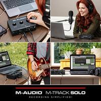 M-AUDIO M-Track Solo USB Audio-interface Crystal voorversterker 16 bit 48 kHz Zwart - thumbnail