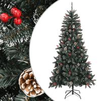 VidaXL Kunstkerstboom met standaard 210 cm pvc groen - thumbnail