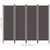 VidaXL Kamerscherm met 4 panelen 200x180 cm antraciet - thumbnail