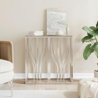 Wandtafel 70x30x70 cm roestvrij staal en glas - thumbnail