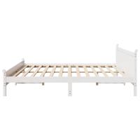 Bedframe zonder matras massief grenenhout wit 200x200 cm - thumbnail