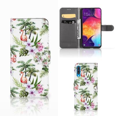 Samsung Galaxy A50 | Telefoonhoesje | Met pasjeshouder | Flamingo Palms