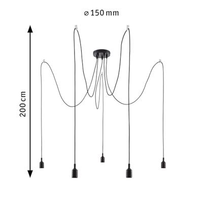 Paulmann Ketil 50389 Hanglamp LED E27 Zwart