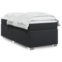 Boxspring met matras kunstleer zwart 90x190 cm - thumbnail