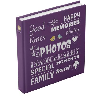 Henzo fotoalbum 100 blz. Wording 30x30 paars
