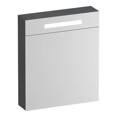 Brauer Promise Deluxe Spiegelkast - 60 cm - met Verlichting - 1 Linksdraaiende Dubbelzijdige Spiegeldeur - Timber Grey