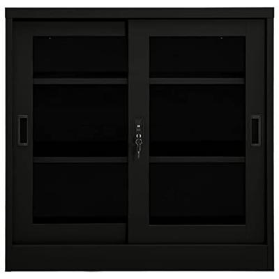 Roldeurkast 90x40x90 cm staal zwart